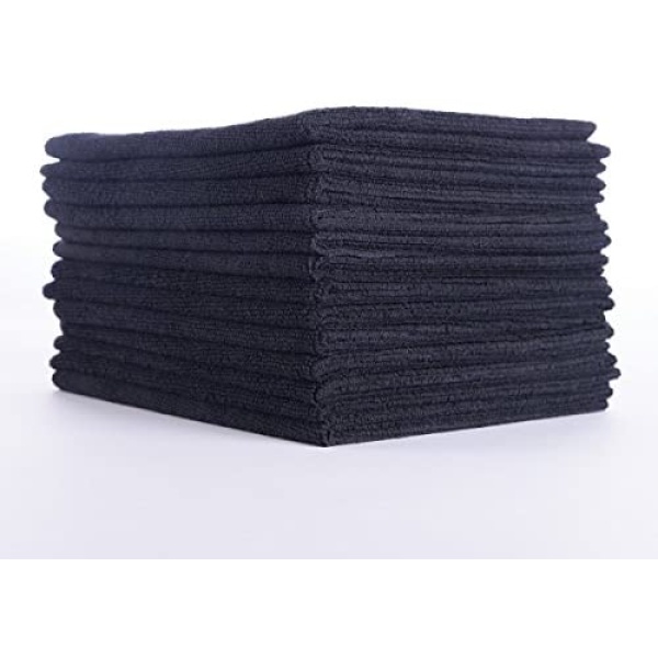 BULK MICROFIBER CLOTH  330GSM 25PACK BLACK