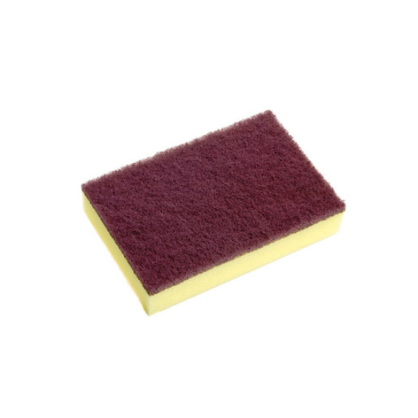 SCOUR SPONGE 15X10CM MEDIUM BROWN&YELLOW 10PK