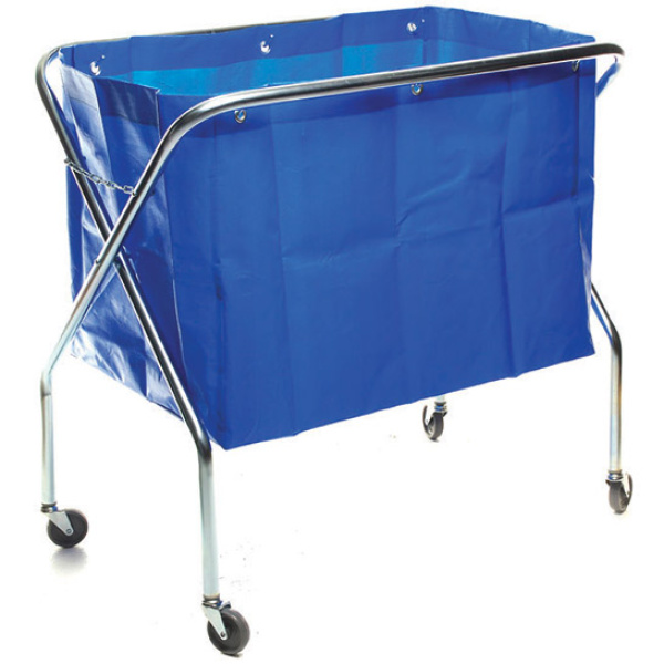 SCISSOR WASTE TROLLEY BLUE