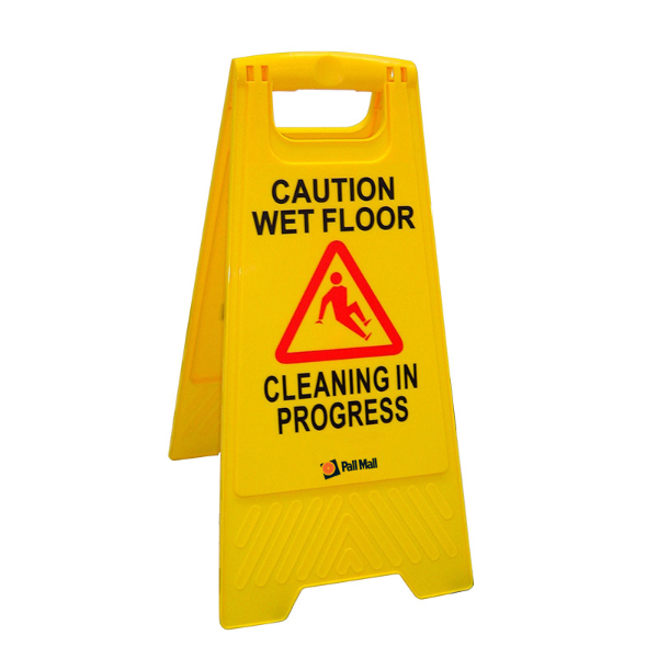 A FRAME SIGN WET FLOOR / CLEANING IN PROGRESS
