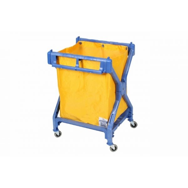 SCISSOR TROLLEY BLUE PLASTIC WITH BAG EDCO