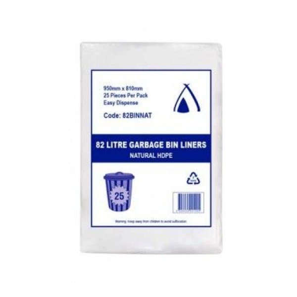 82L BIN LINER CLEAR HEAVY DUTY (950 X 810MM) 250PCS/CTN