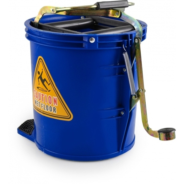 PULLMAN WRINGER BUCKET METAL HANDLE BLUE
